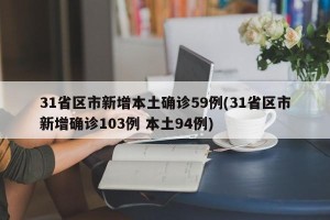 31省区市新增本土确诊59例(31省区市新增确诊103例 本土94例)