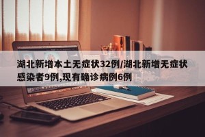 湖北新增本土无症状32例/湖北新增无症状感染者9例,现有确诊病例6例
