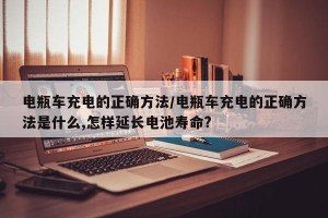 电瓶车充电的正确方法/电瓶车充电的正确方法是什么,怎样延长电池寿命?
